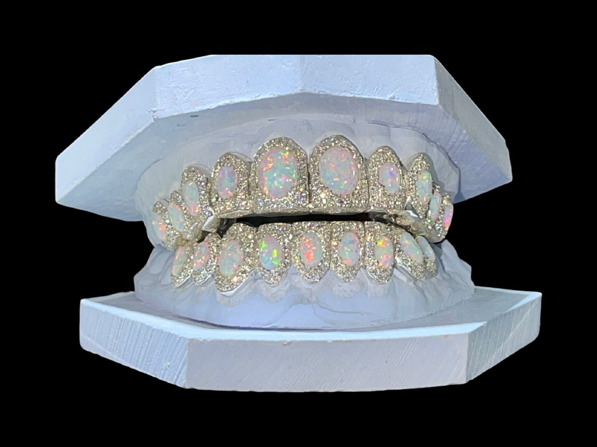 10 on 10 Silver Opal With CZ Outline