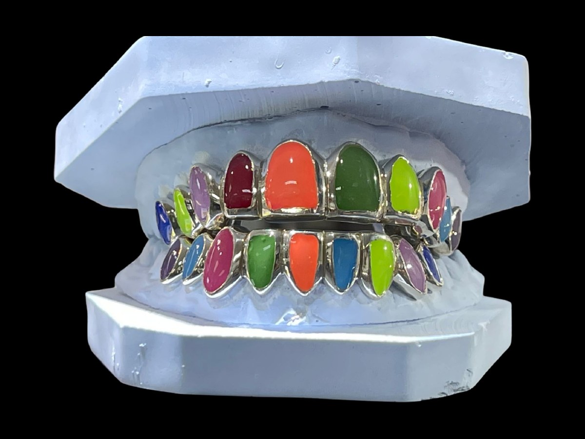 10 on 10 Silver Rainbow Glow In Dark Enamel
